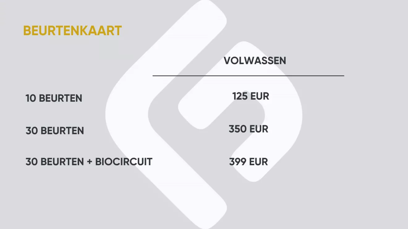 bk volwassenen -  - Tarieven